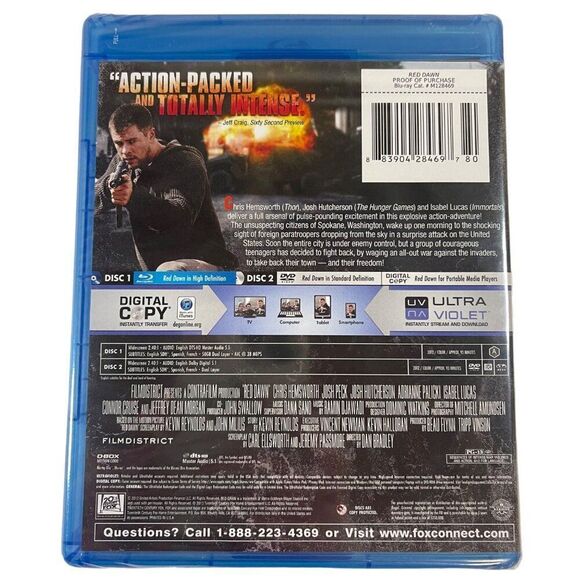 Red Dawn Blu-Ray DVD Digital Copy Combo Pack New Sealed - Picture 2 of 3